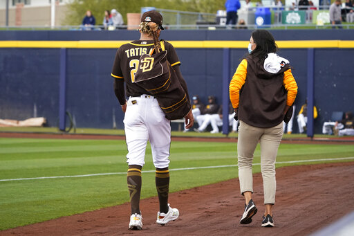 Padres Ss Tatis Jr. Leaves Game With Shoulder Discomfort