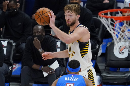 Sabonis Has Triple Double By Half; Pacers Top Thunder 152 95