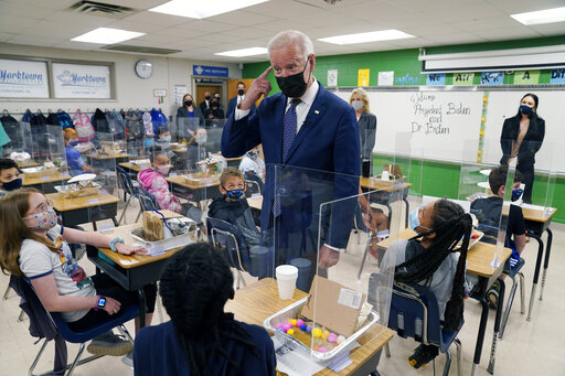 Biden Hits Schools Goal Even As Many Students Learn Remotely