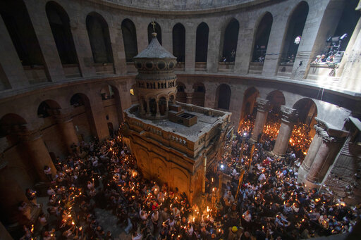 Vaccinated Faithful Throng Jerusalem Church For Holy Fire