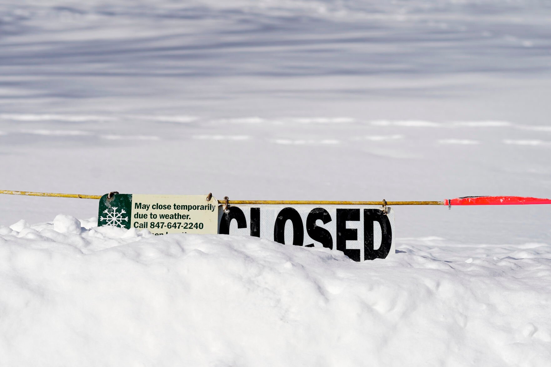 <p>An area is closed off at Cunliff Park in Glenview, Ill., on Feb. 5, 2022.</p>