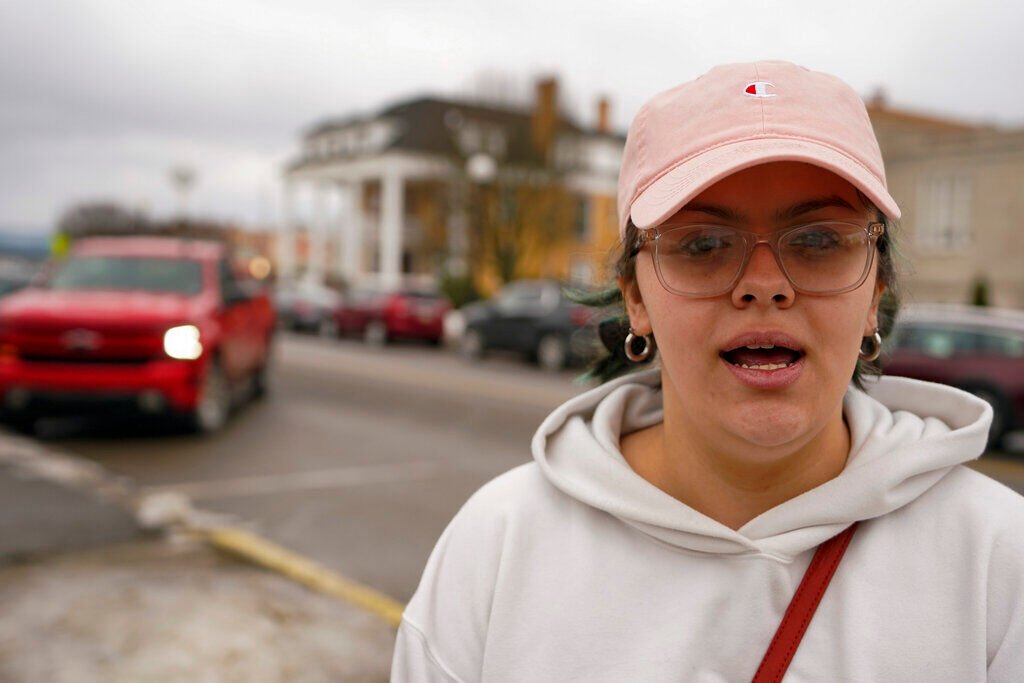 <p>Eugenia Barboza, 22, talks about being a college student and politics while living in a small town, Saturday, Feb. 12, 2022. in Clarion, Pa. </p>