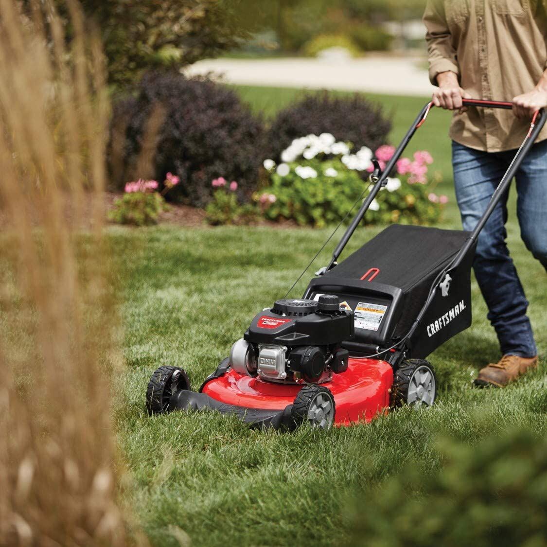 <p><em><a href="https://www.amazon.com/dp/B07NW8SP6H?tag=leeenter0889-20&linkCode=ogi&th=1&psc=1" target="_blank">Craftsman Lawn Mower with Bagger</a></em></p>
