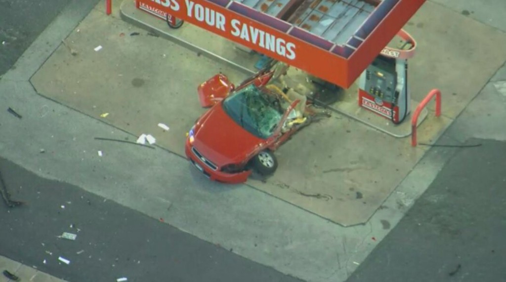 Surveillance Video Shows Impact In Deadly Crash At Gas Station