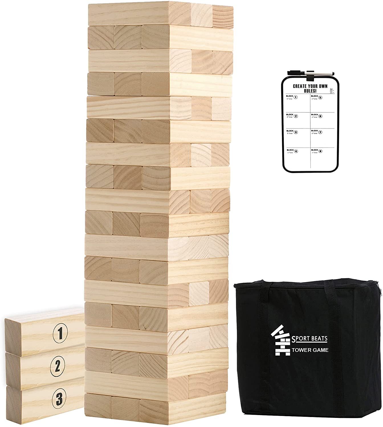 <p><em><a href="https://www.amazon.com/dp/B08R6ZY4F2?tag=leeenter0889-20&linkCode=ogi&th=1" target="_blank">Large Tower Stacking Game</a></em></p>