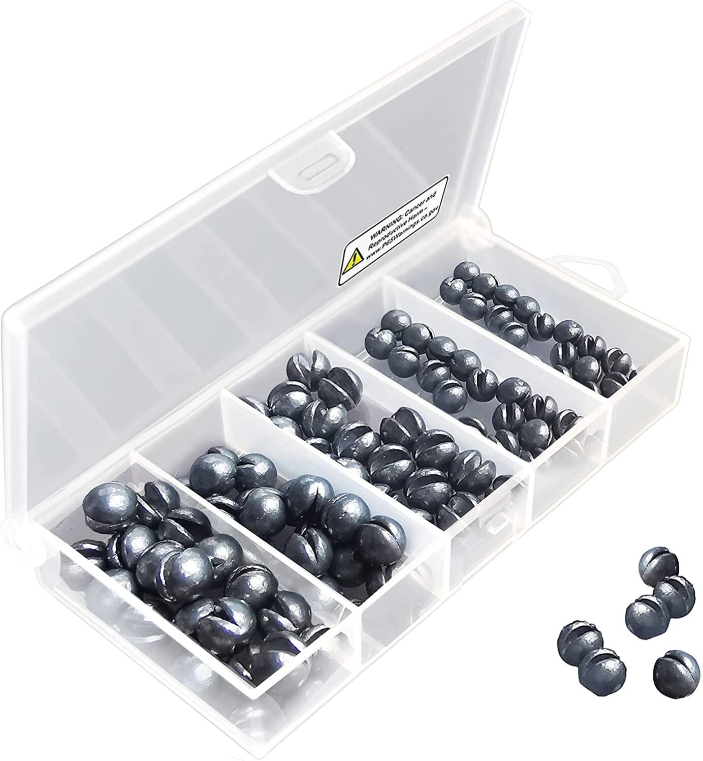 <p><a href="https://www.amazon.com/dp/B08924JNV2?tag=leeenter0889-20&linkCode=ogi&th=1&psc=1" target="_blank"><em>LUSHAZER Fishing Weights and Sinkers</em></a></p>