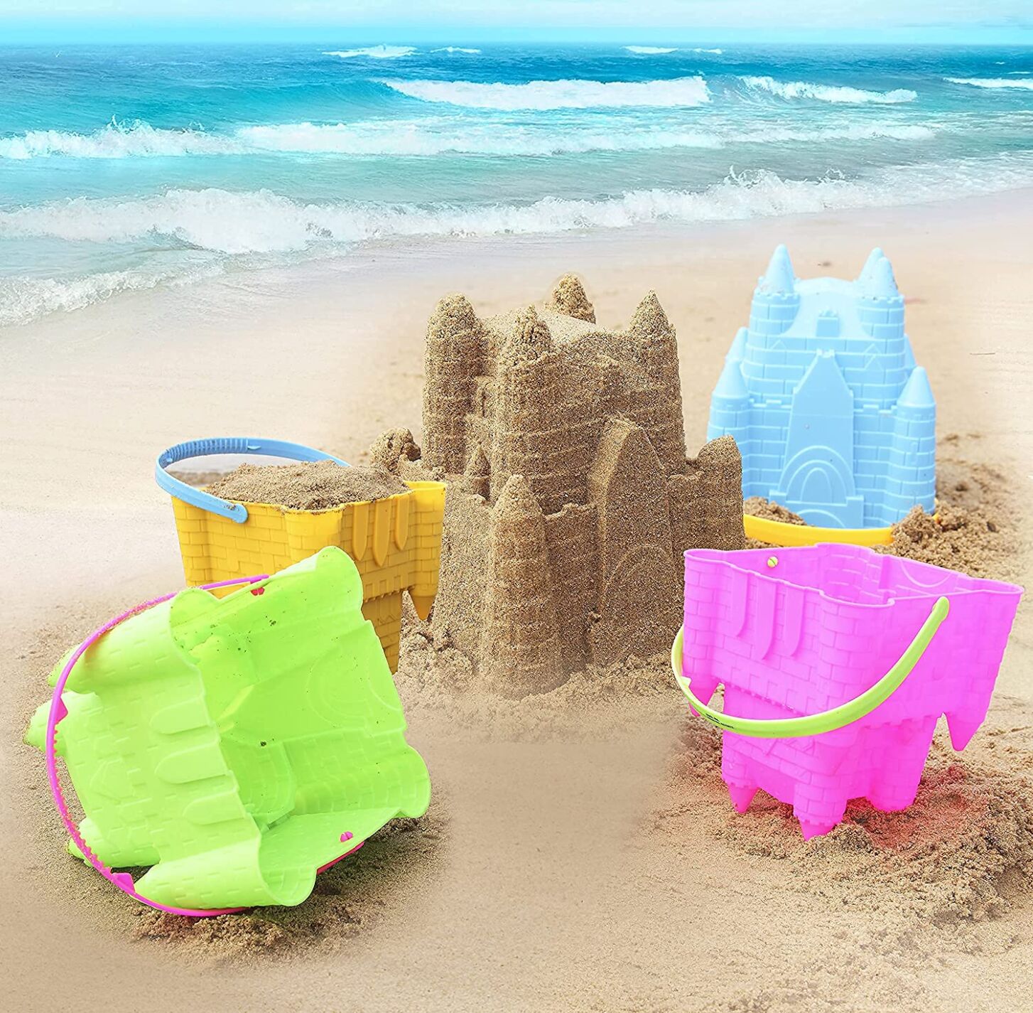 <p><em><a href="https://www.amazon.com/dp/B08V5N2CS2?tag=leeenter0889-20&linkCode=ogi&th=1&psc=1" target="_blank">4-Pack of Sandcastles Beach Buckets</a></em></p>