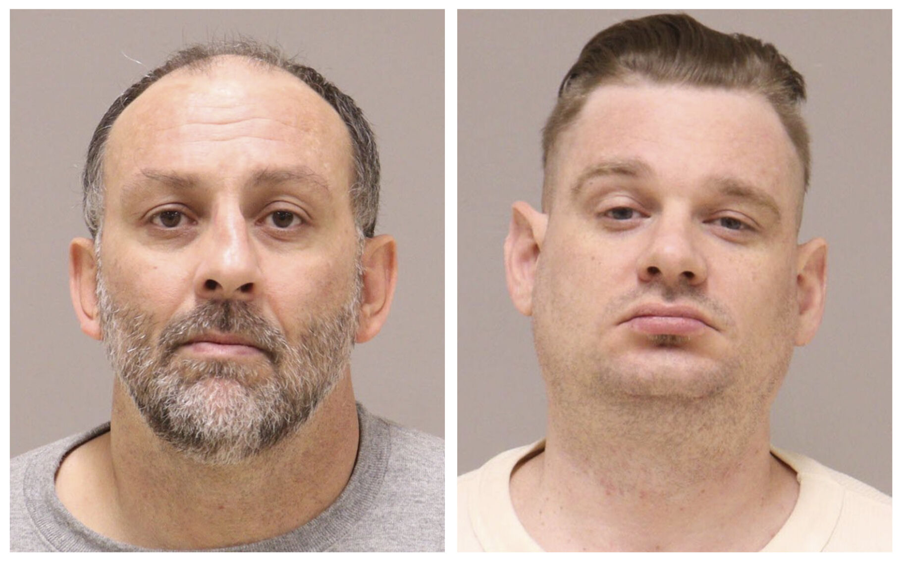 <p>This combo of images provided by the Kent County, Mich., Jail. shows Barry Croft Jr., left, and Adam Fox. </p>