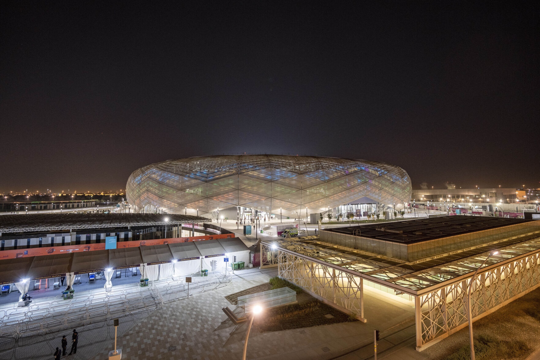 <p>FILE - A general view of the Education City Stadium in Doha, Qatar, Tuesday, Dec. 7, 2021. (AP Photo/Darko Bandic, File)</p>