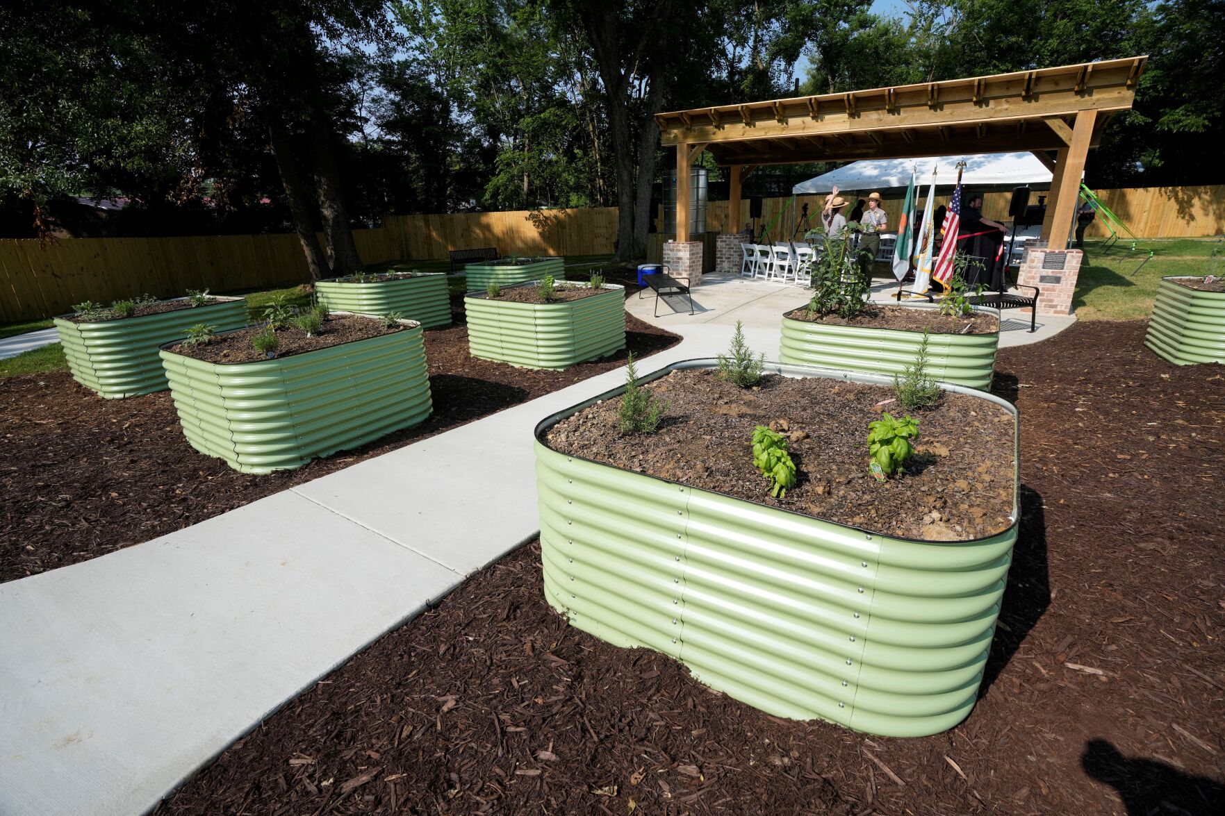 <p>The Medgar and Myrlie Evers Home National Monument in Jackson, Miss., includes the development of an outdoor education space and garden area next to the home.</p>