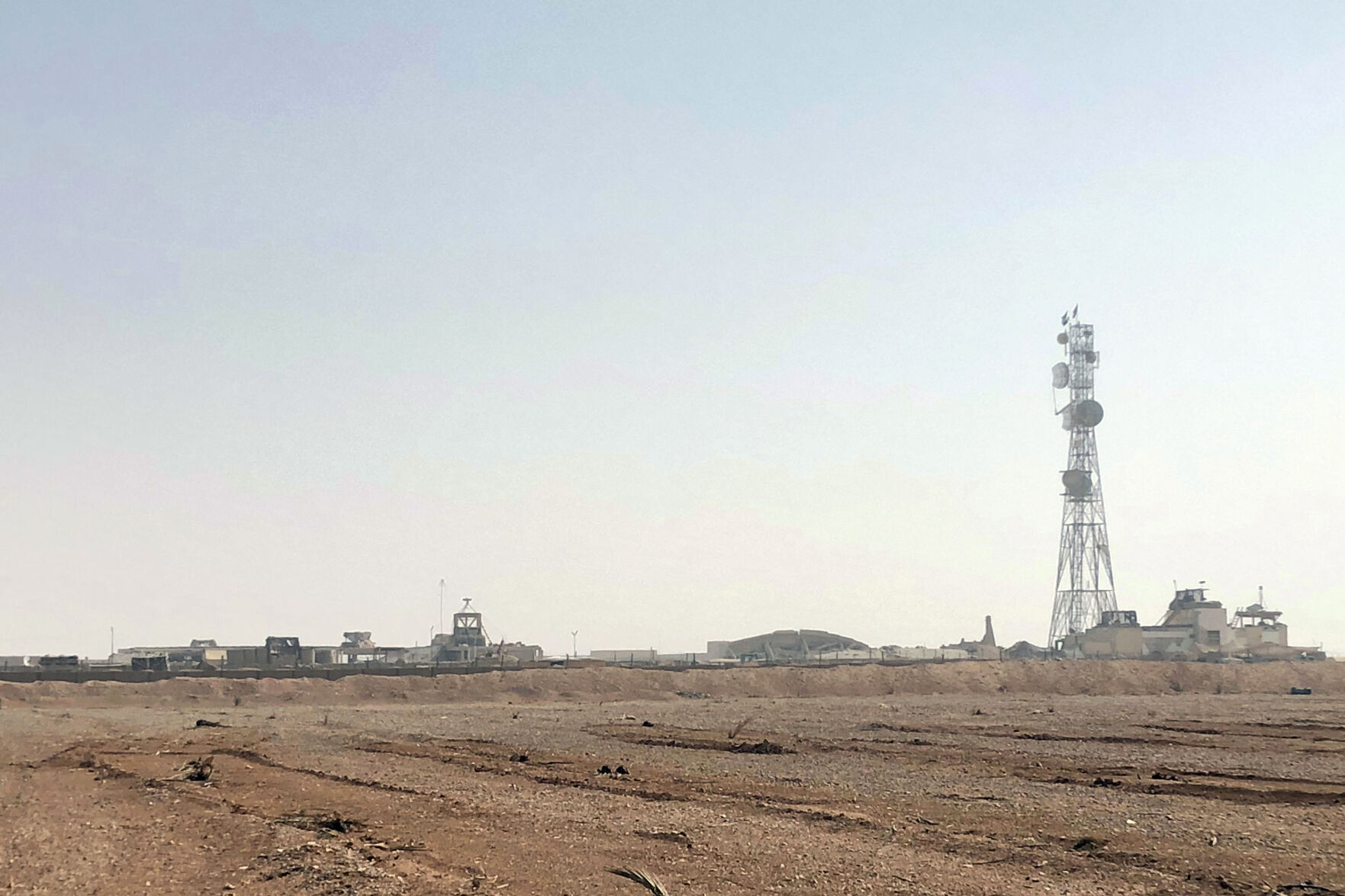 <p>The al-Tanf military outpost in southern Syria is seen on Oct. 22, 2018. Two U.S. officials said the al-Tanf garrison, where U.S. troops have maintained a presence to train forces as part of a broad campaign against the Islamic State group, was attacked by drones on Oct. 19. </p>