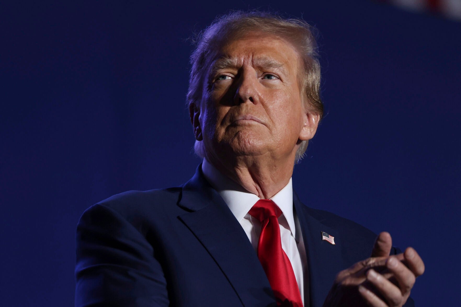 <p>Former President Donald Trump speaks at a campaign rally, Saturday, Dec. 16, 2023, in Durham, N.H.  </p>
