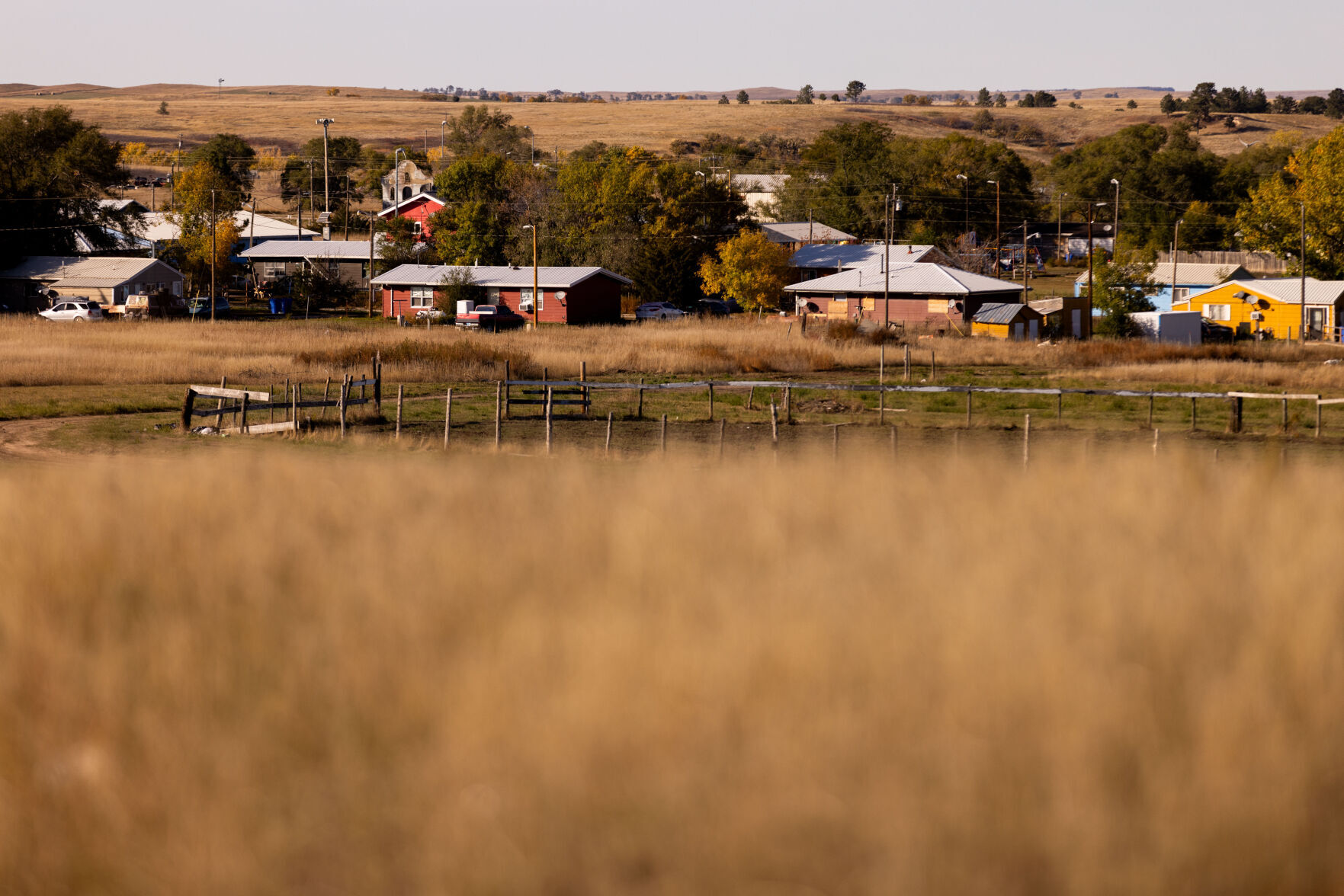 <p>Adam Poor Bear was fatally shot near the Parmelee rodeo and powwow grounds, shown Monday, Oct. 16, 2023, on South Dakota's Rosebud Indian Reservation.</p>