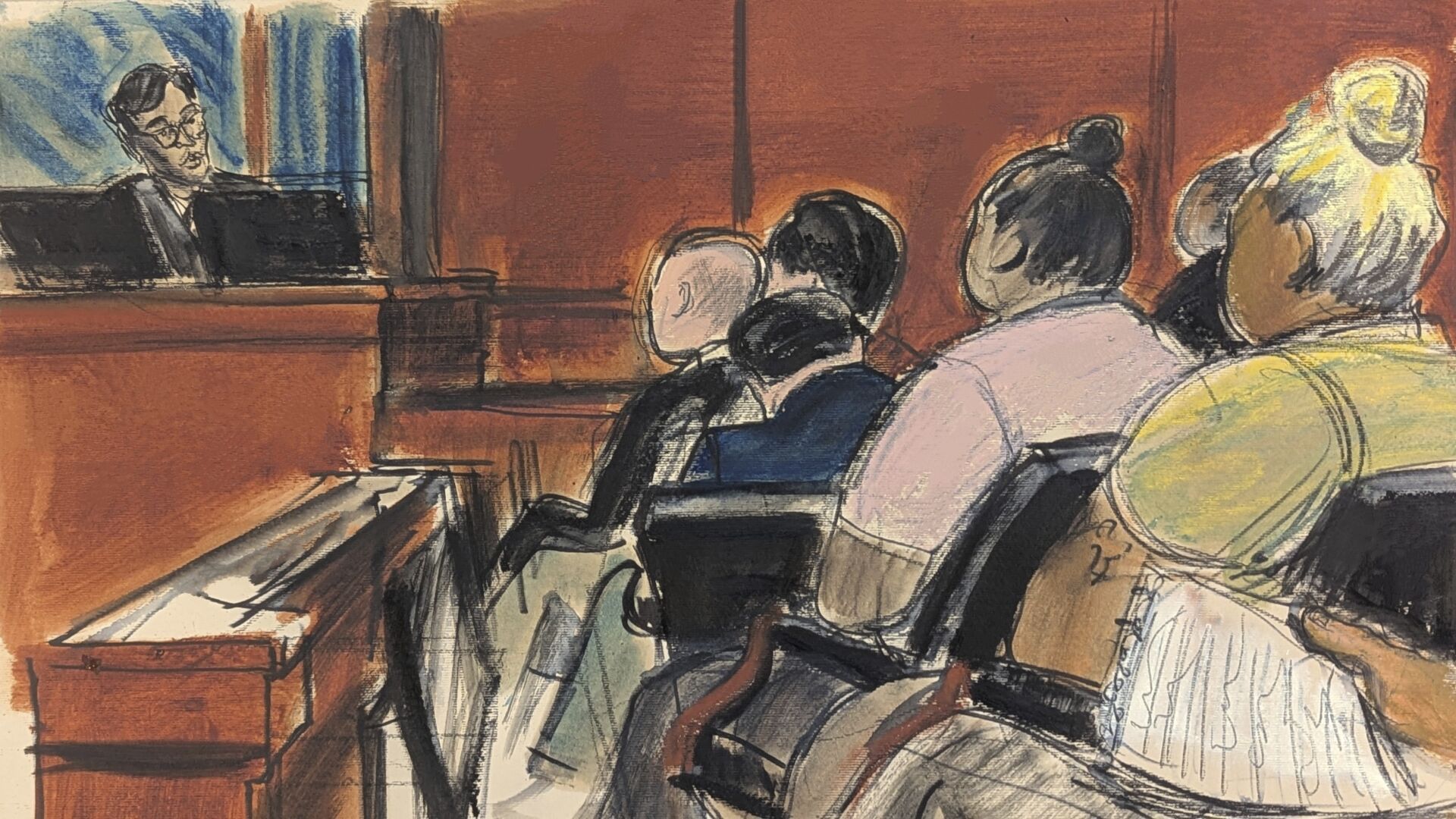 <p>Judge Arun Subramanian, left, instructs the jury to continue deliberations after they informed the court they were hung on Count 1 during Sean "Diddy" Combs' sexual misconduct trial in Manhattan federal court, July 1, in New York.</p>