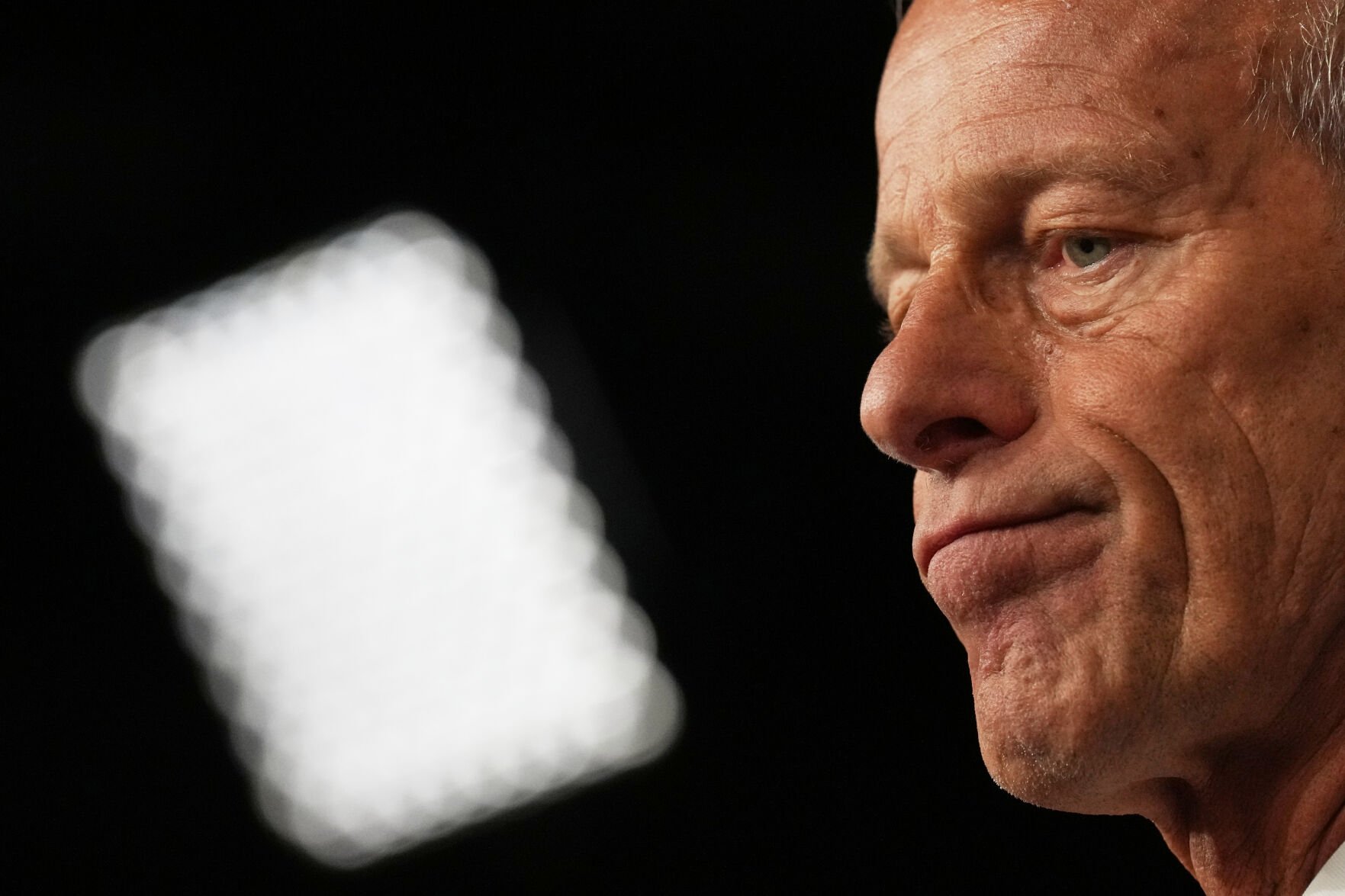 <p>Senate Majority Leader John Thune, R-S.D., speaks to reporters Tuesday at the U.S. Capitol in Washington.</p>