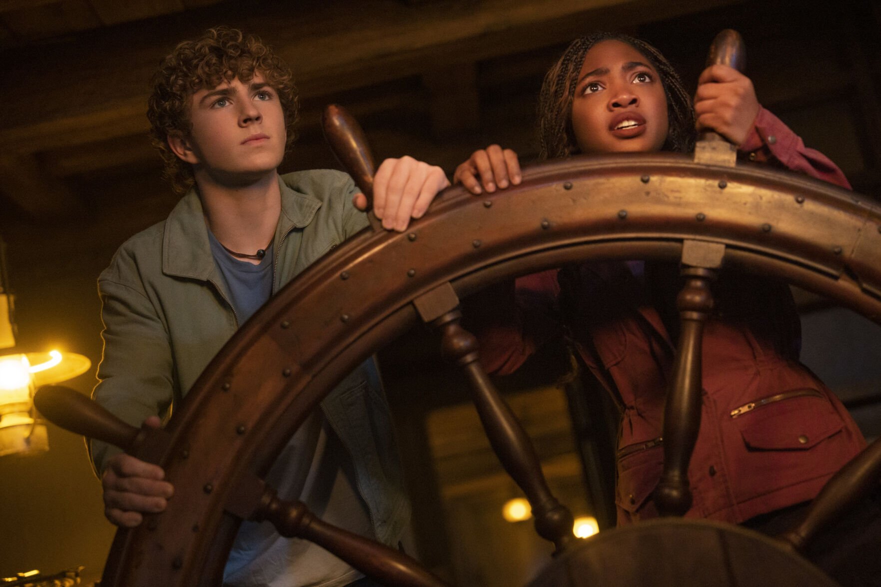 <p><span>Walker Scobell, left, and Leah Sava Jeffries in "</span>Percy Jackson and the Olympians"</p>