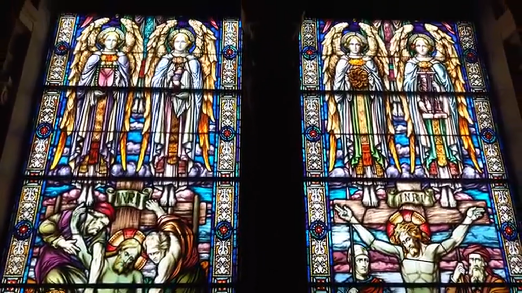 Basilica Of St. Mary Restoration Hits Halfway Point As Historic Stained Glass Is Removed