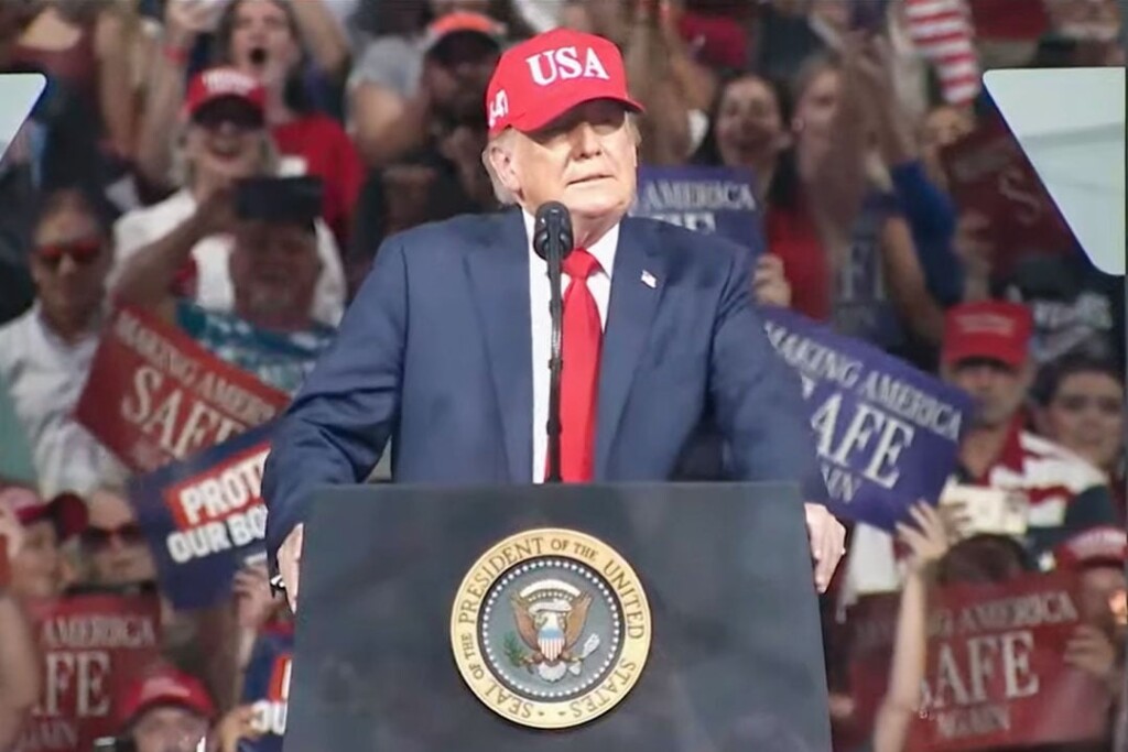 Trump Campaigns In Gastonia Rally With His Handpicked Senate Nominee Michael Whatley