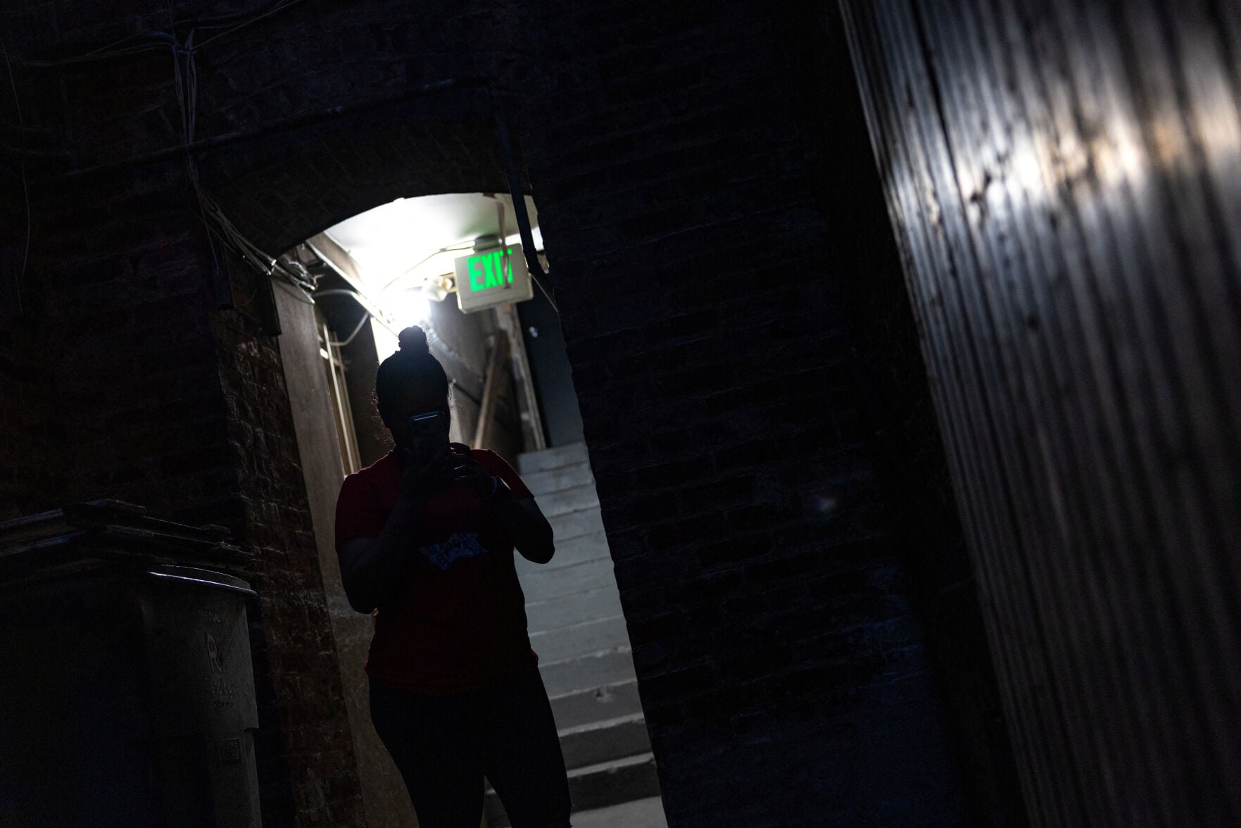 <p>Miriam Moran, whose mother has been detained by ICE without a deportation order for the past five months, poses for a portrait at an apartment building in San Francisco, Sept. 8.</p>