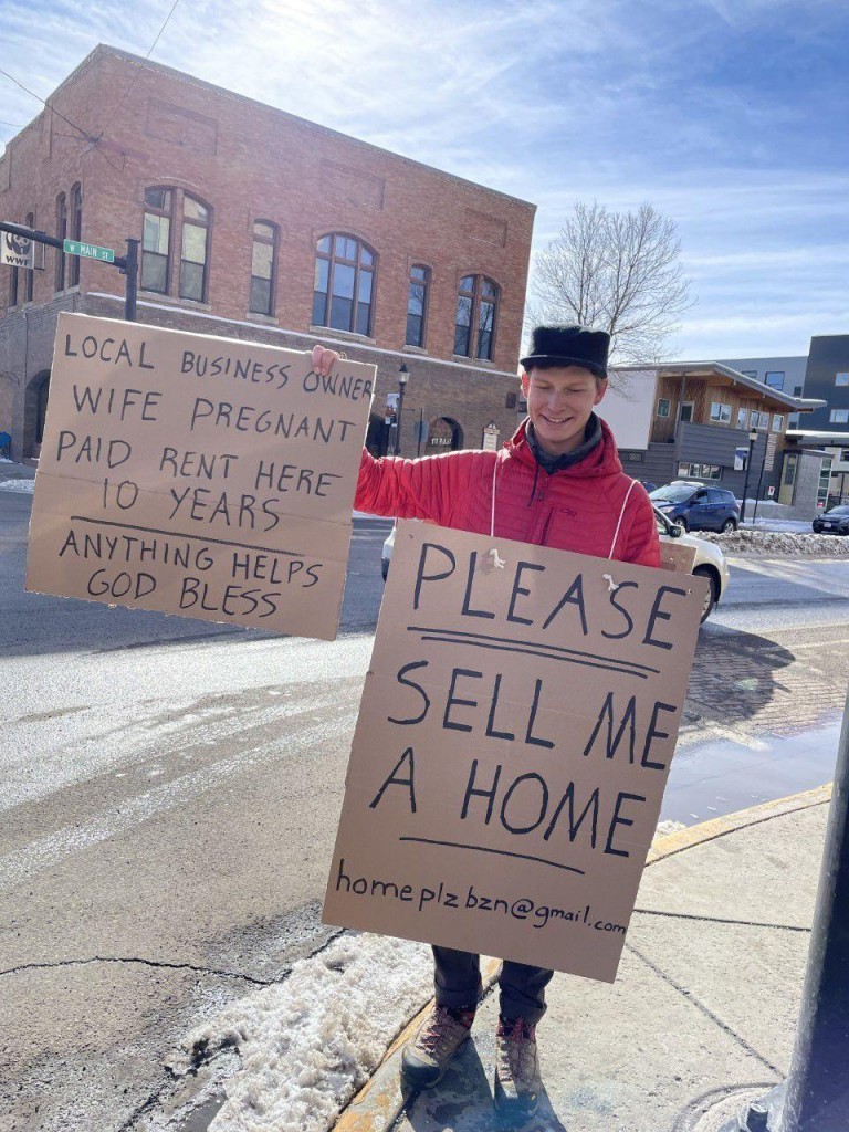 ‘sell To A Local.’ Frustrated By House Hunt, Montana Man Takes To The Streets