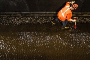In A Leaky Underwater Rail Tunnel, Workers Race Against Time