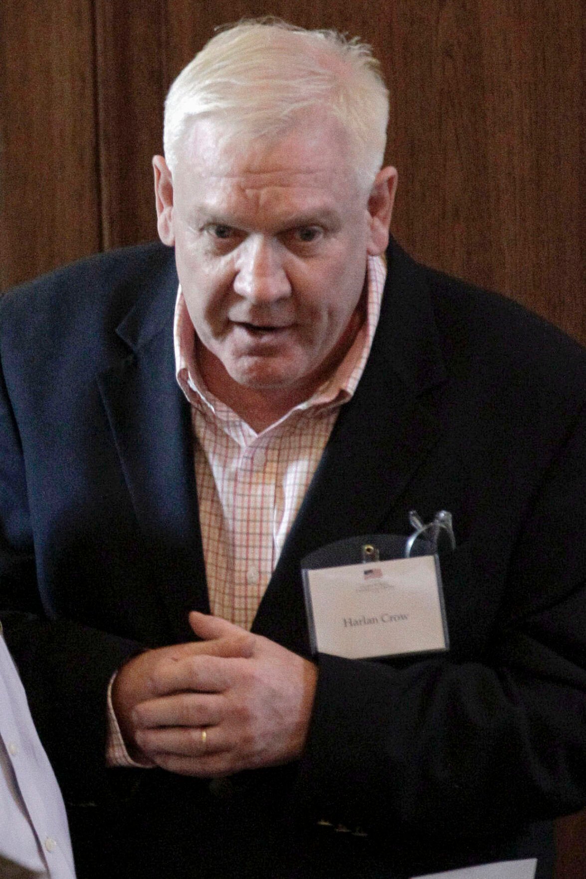 <p>Harlan Crow attends a book release reception by The George W. Bush Institute for "The 4 Percent Solution: Unleashing the Economic Growth America Needs," on July 17, 2012, in Dallas. </p>