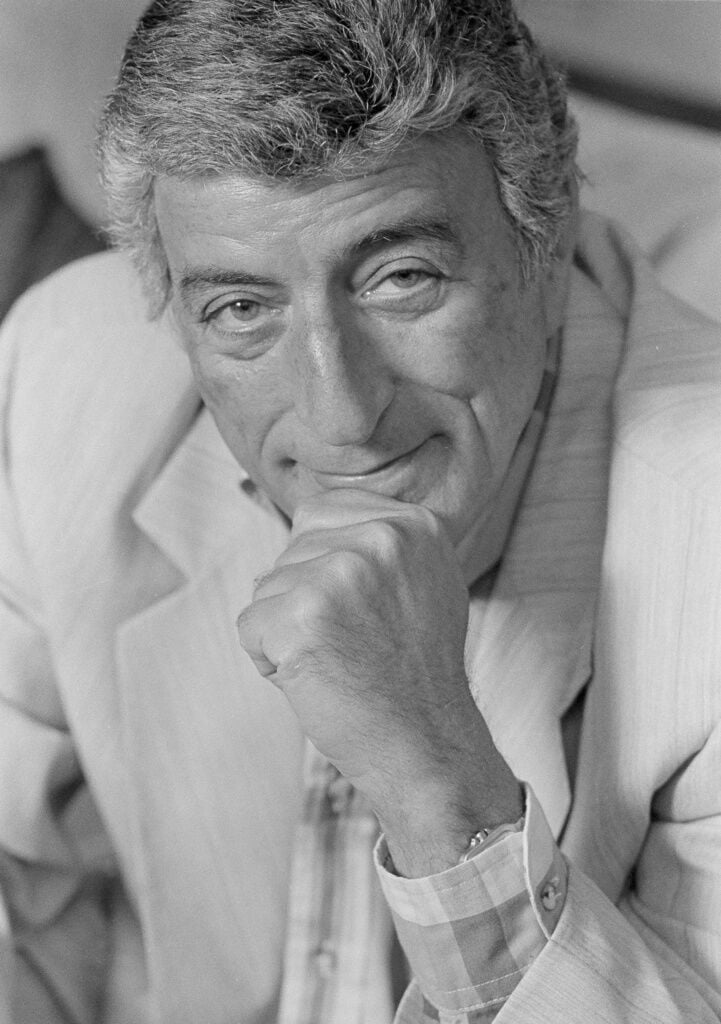 <p>FILE - Tony Bennett, who performed 200 dates a year, is pictured at his New York studio where he enjoys painting, May 13, 1991.</p>