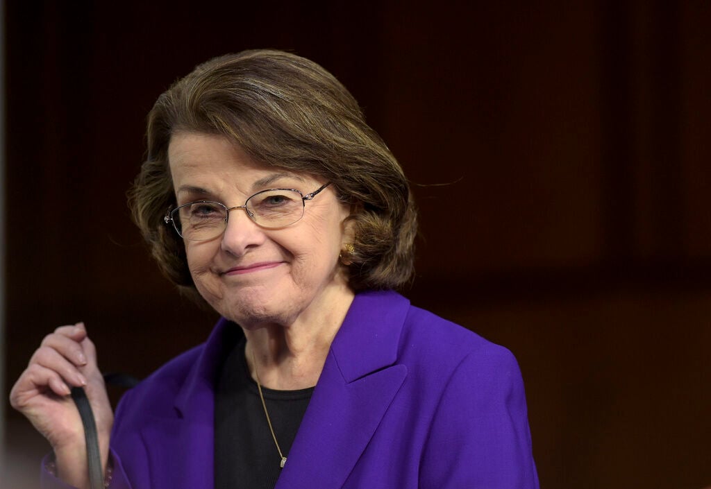 <p>FILE - The Senate Judiciary Committee's ranking member Sen. Dianne Feinstein, D-Calif. returns on Capitol Hill in Washington, March 22, 2017, to hear testimony from Supreme Court Justice nominee Neil Gorsuch. </p>