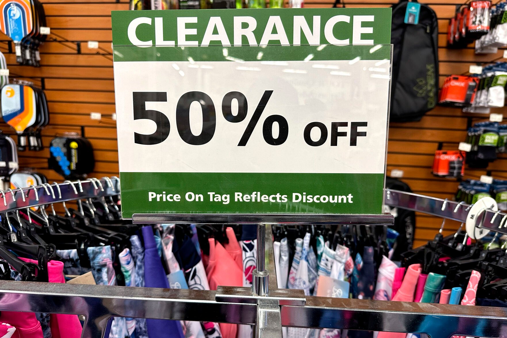 <p>File - A clearance sign is displayed at a retail store in Downers Grove, Ill. on Aug 14, 2023. On Tuesday, the Labor Department issues its report on inflation at the consumer level in October. (AP Photo/Nam Y. Huh, File)</p>