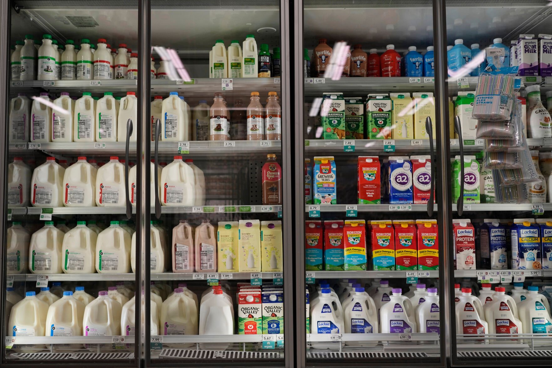 <p>Dairy products, which are covered by the USDA Supplemental Nutrition Assistance Program (SNAP), is displayed for sale at a grocery store, Oct. 31, in Nashville, Tenn.</p>