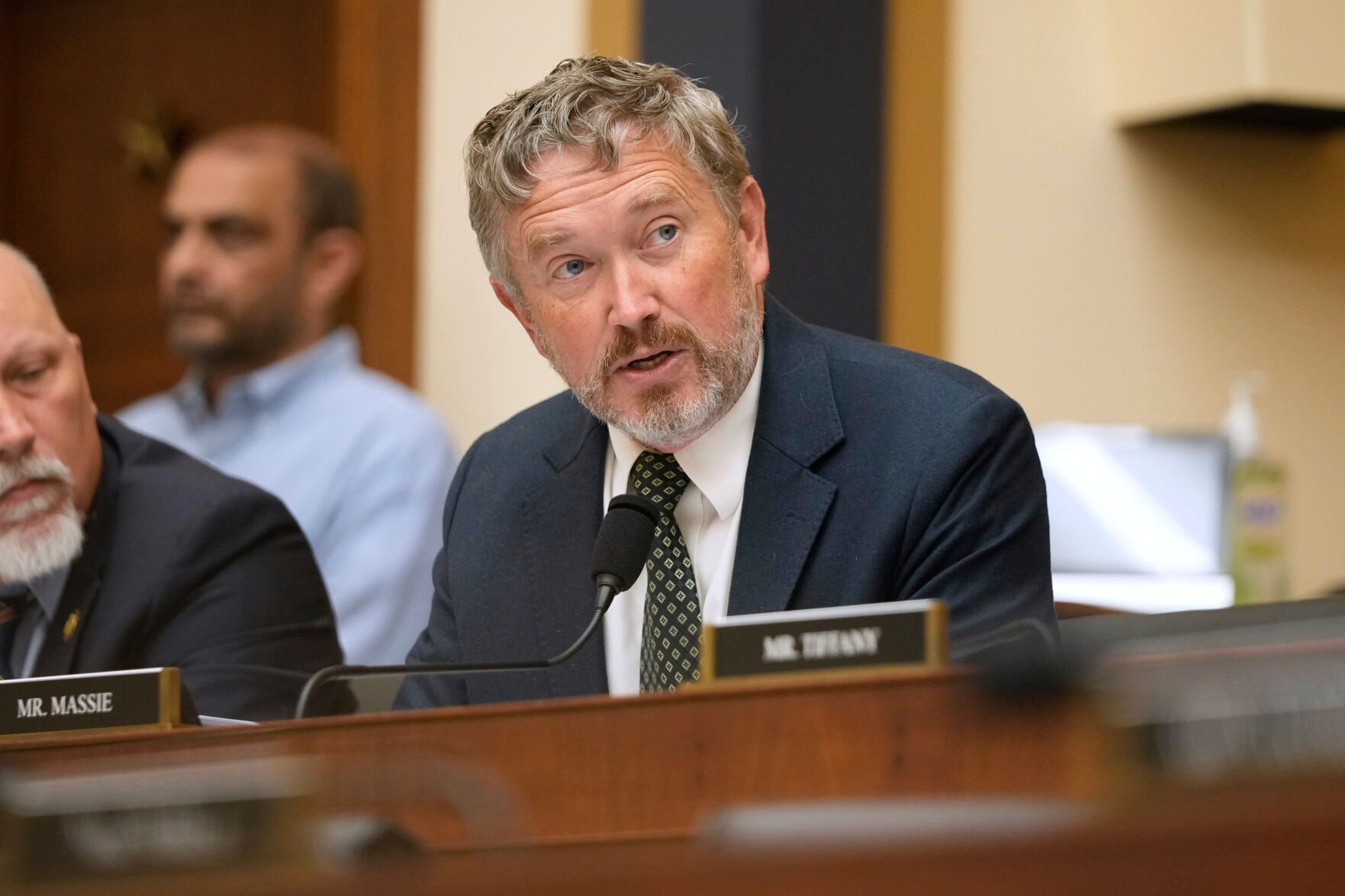<p>Rep. Thomas Massie, R-Ky., speaks Sept. 17 as FBI Director Kash Patel appears before the House Judiciary Committee on Capitol Hill in Washington.</p>