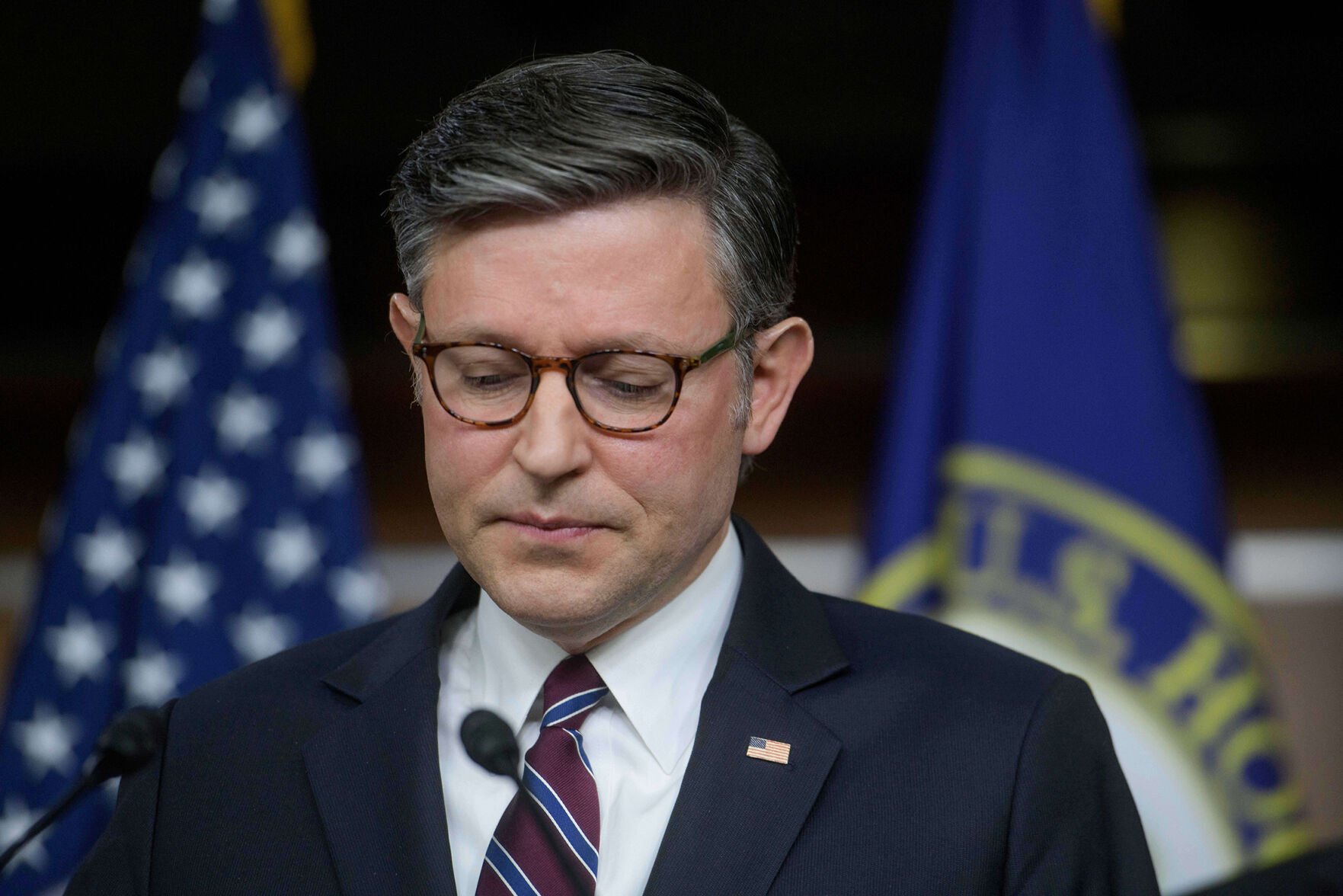 <p>Speaker of the House Mike Johnson, R-La., speaks Wednesday during a news conference at the Capitol in Washington. </p>