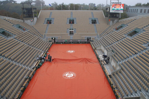 The Latest: Rain Disrupts French Open, Except Under New Roof