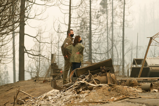 Harris, Home In California, Gets A Look At Wildfire Damage