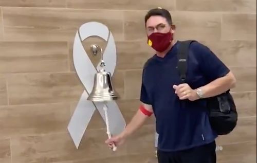 Washington Football Team Coach Ron Rivera Rings The Bell After Completing His Last Round Of Cancer Treatments