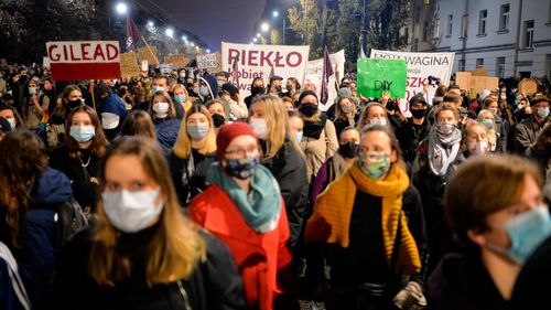 Hundreds Demonstrate In Warsaw After Poland’s Highest Court Imposes Near Total Ban On Abortion