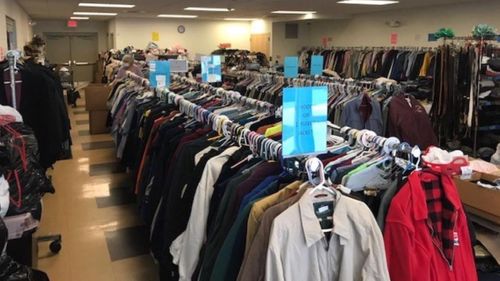 Free Clothing Store Back Open And Busy