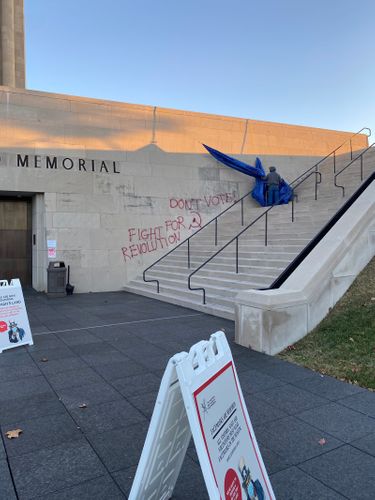 Wwi Memorial That Doubles As A Polling Site Vandalized With ‘voter Intimidation’ Messages, Museum Says