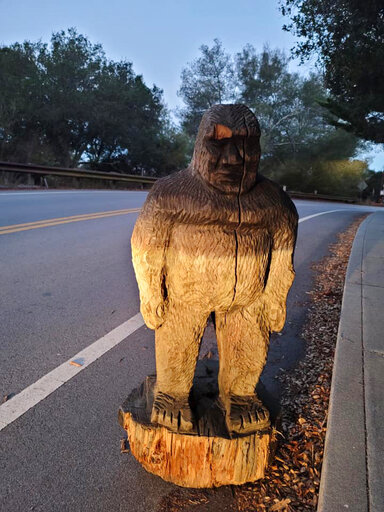 Stolen Bigfoot Statue Found Along Road In Santa Cruz County