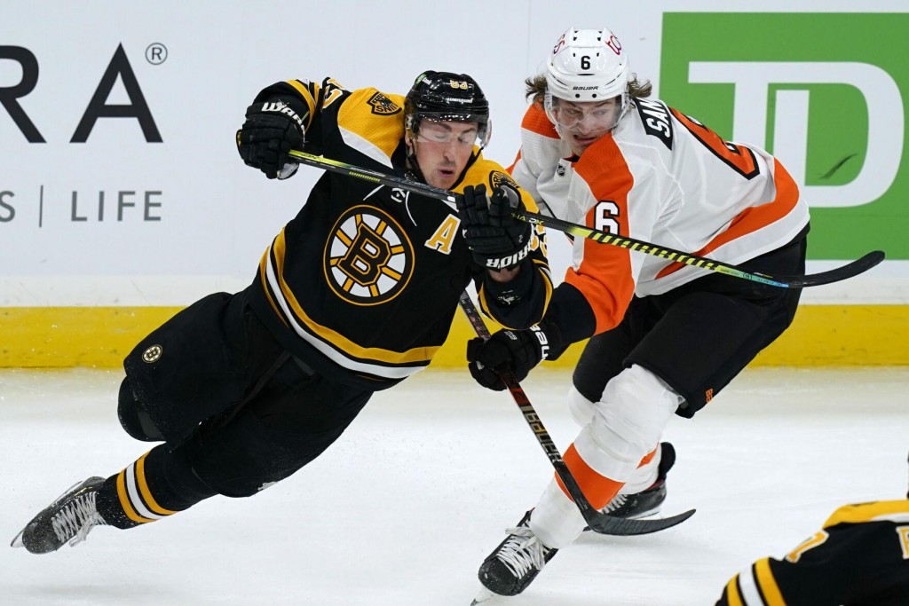 Bergeron, Marchand Score 2 Apiece, Bruins Beat Flyers 6 1