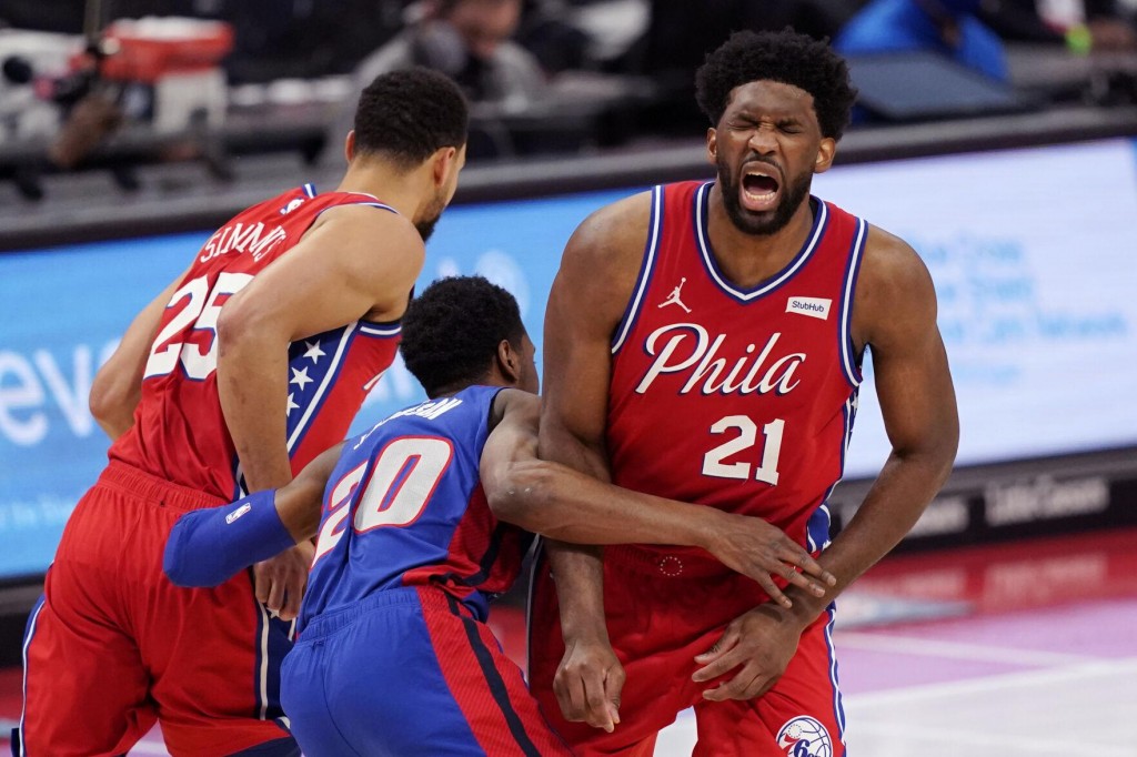 Embiid Hits Late Free Throws, 76ers Beat Pistons 114 110
