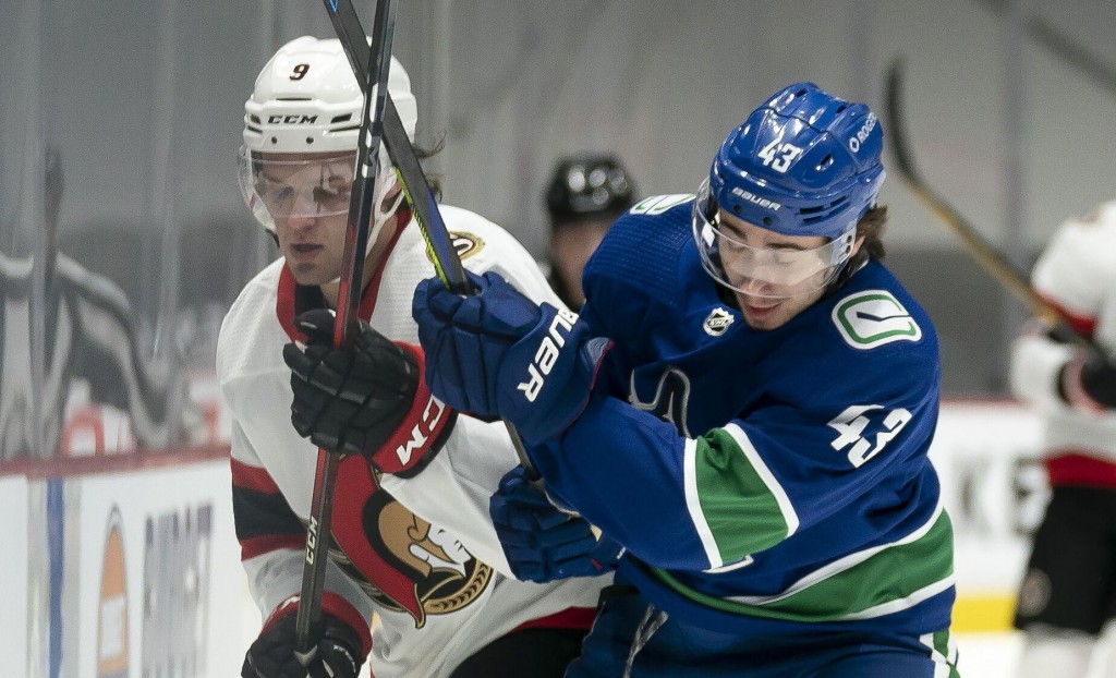 Brandon Sutter Records Hat Trick, Canucks Rout Senators 7 1