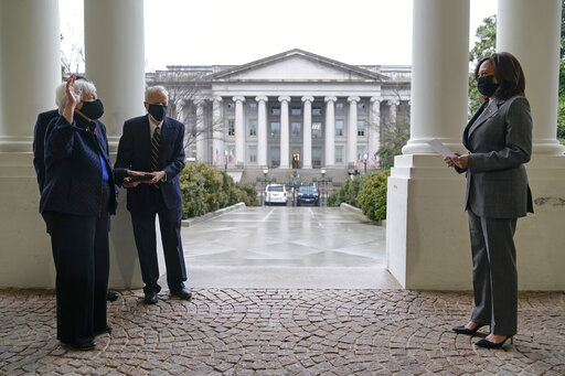 Janet Yellen Sworn In As First Woman Treasury Secretary