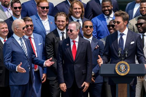 Tom Brady Cracks Joke About Election Denial At White House Ceremony Honoring Super Bowl Champion Tampa Bay Buccaneers