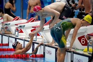 In Olympic First, Men, Women Swim Together In Wild Medley