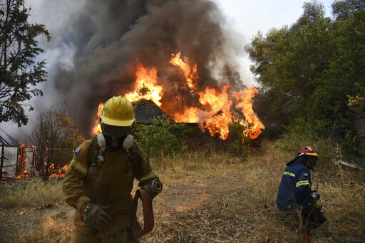 Wildfire In Western Greece Forces Village, Beach Evacuations