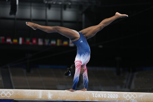 Simone Biles Sticks Landing In Balance Beam At Olympics