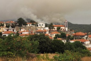 Forest Fires Rage In Greece; Blaze North Of Athens Rekindles