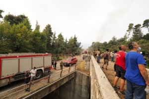 Forest Fires Rage In Greece; Blaze North Of Athens Rekindles