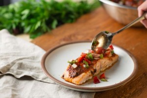 Salmon With Roasted Grape Salsa